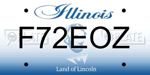F72EOZ Illinois License Plate