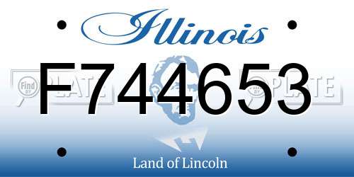 F744653 Illinois License Plate
