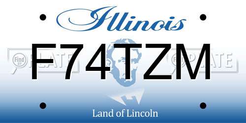 F74TZM Illinois License Plate