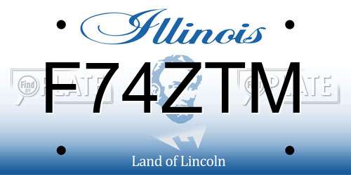F74ZTM Illinois License Plate