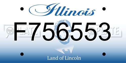 F756553 Illinois License Plate