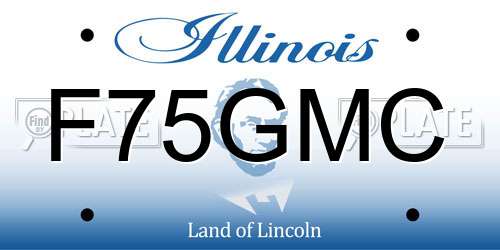 F75GMC Illinois License Plate