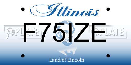 F75IZE Illinois License Plate