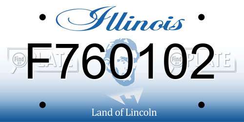 F760102 Illinois License Plate