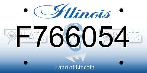 F766054 Illinois License Plate