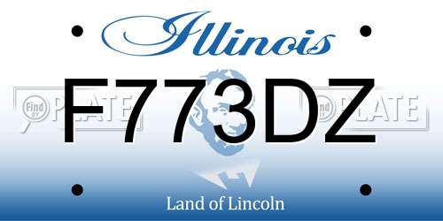 F773DZ Illinois License Plate