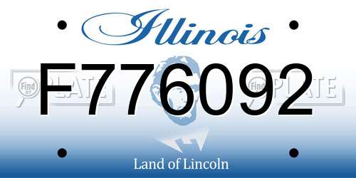 F776092 Illinois License Plate