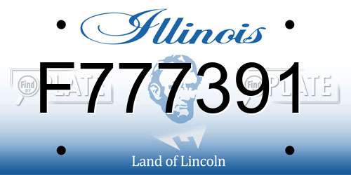 F777391 Illinois License Plate