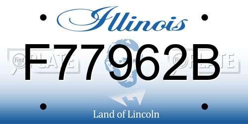 F77962B Illinois License Plate