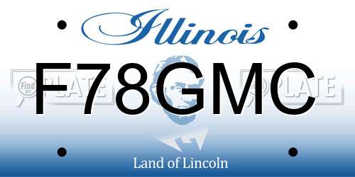 F78GMC Illinois License Plate