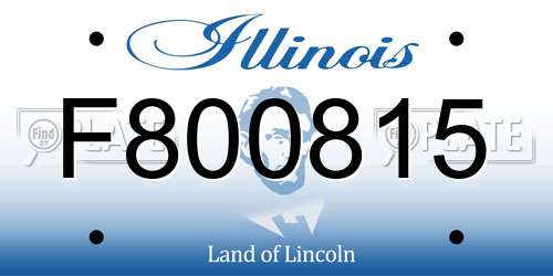 F800815 Illinois License Plate
