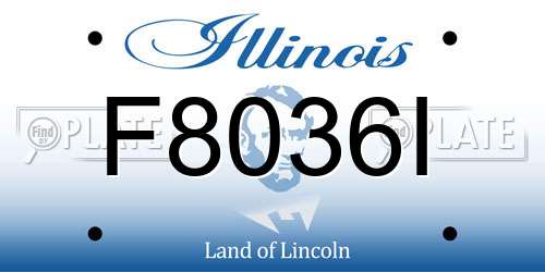 F8036I Illinois License Plate
