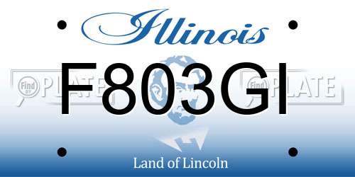 F803GI Illinois License Plate