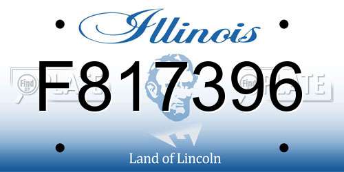 F817396 Illinois License Plate