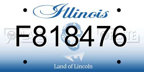 F818476 Illinois License Plate