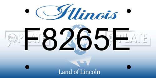 F8265E Illinois License Plate