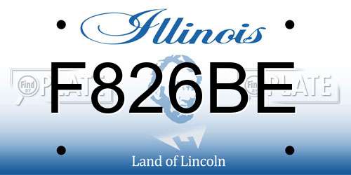 F826BE Illinois License Plate