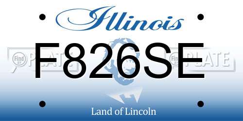 F826SE Illinois License Plate