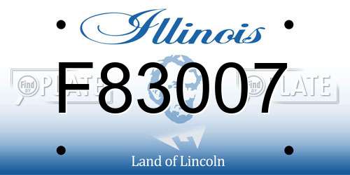 F83007 Illinois License Plate