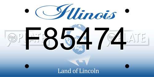 F85474 Illinois License Plate