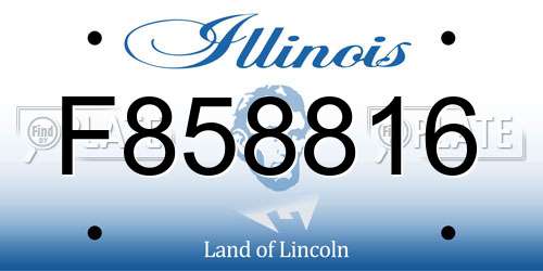 F858816 Illinois License Plate