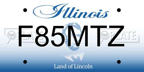 F85MTZ Illinois License Plate