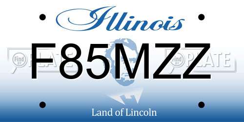 F85MZZ Illinois License Plate