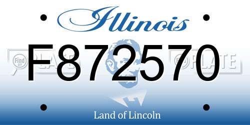 F872570 Illinois License Plate