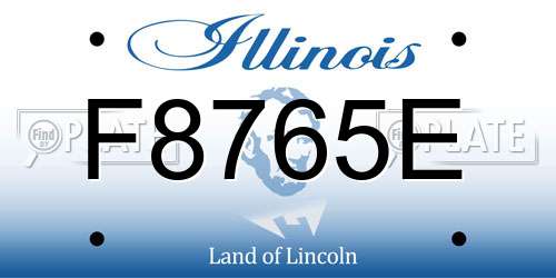 F8765E Illinois License Plate