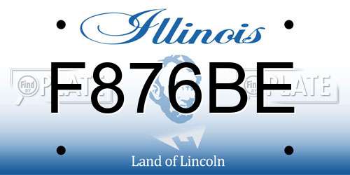F876BE Illinois License Plate
