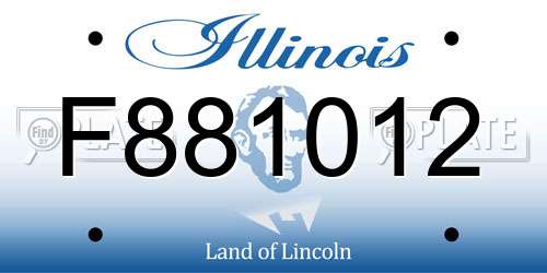 F881012 Illinois License Plate