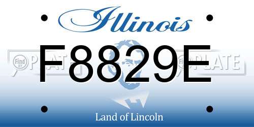 F8829E Illinois License Plate