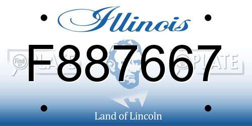 F887667 Illinois License Plate