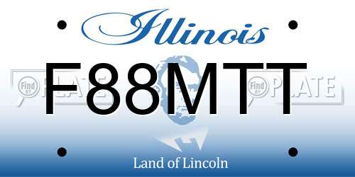 F88MTT Illinois License Plate