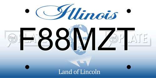 F88MZT Illinois License Plate