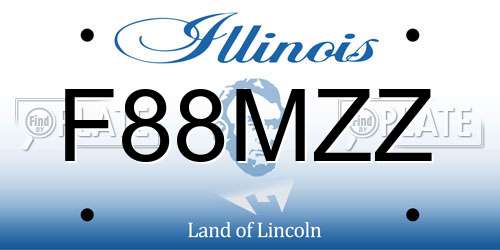 F88MZZ Illinois License Plate