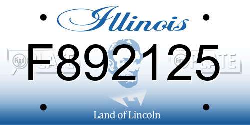 F892125 Illinois License Plate