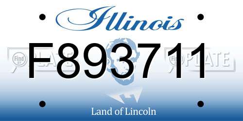 F893711 Illinois License Plate
