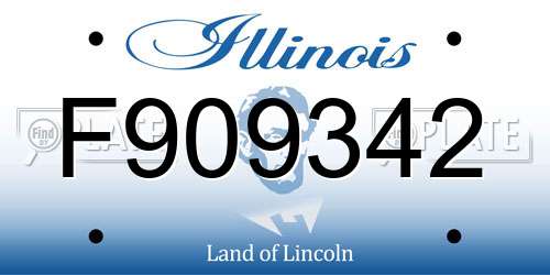 F909342 Illinois License Plate