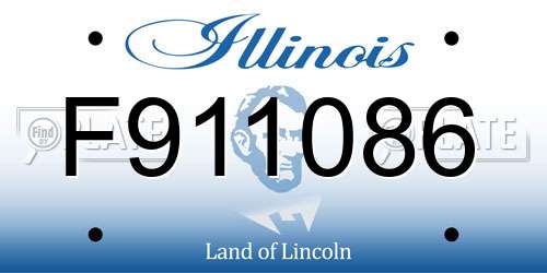 F911086 Illinois License Plate