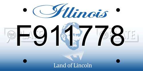 F911778 Illinois License Plate