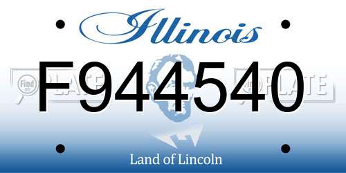 F944540 Illinois License Plate