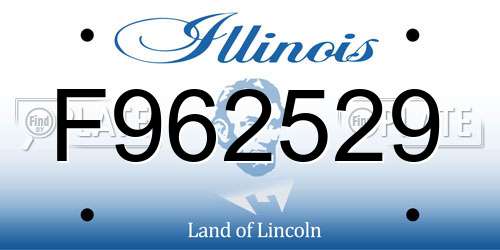 F962529 Illinois License Plate