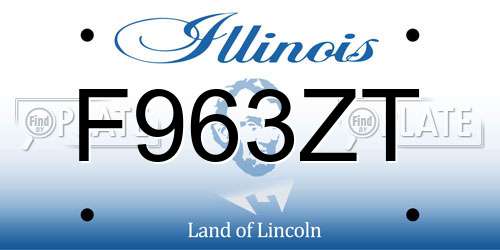 F963ZT Illinois License Plate