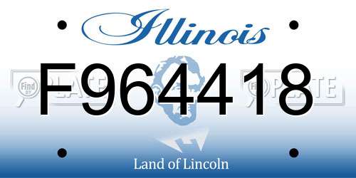 F964418 Illinois License Plate