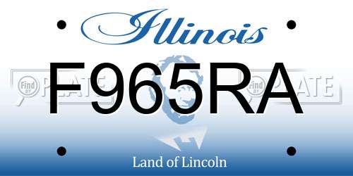 F965RA Illinois License Plate