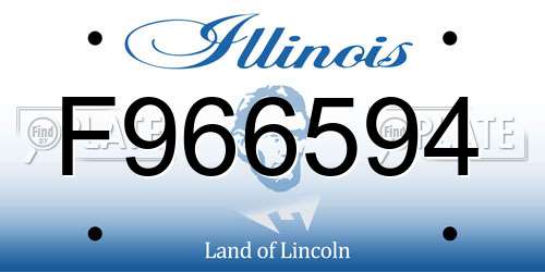 F966594 Illinois License Plate