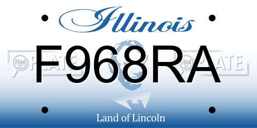 F968RA Illinois License Plate