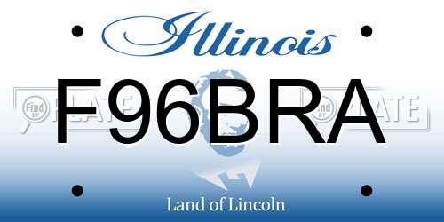 F96BRA Illinois License Plate