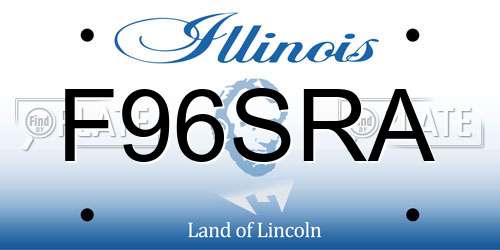 F96SRA Illinois License Plate